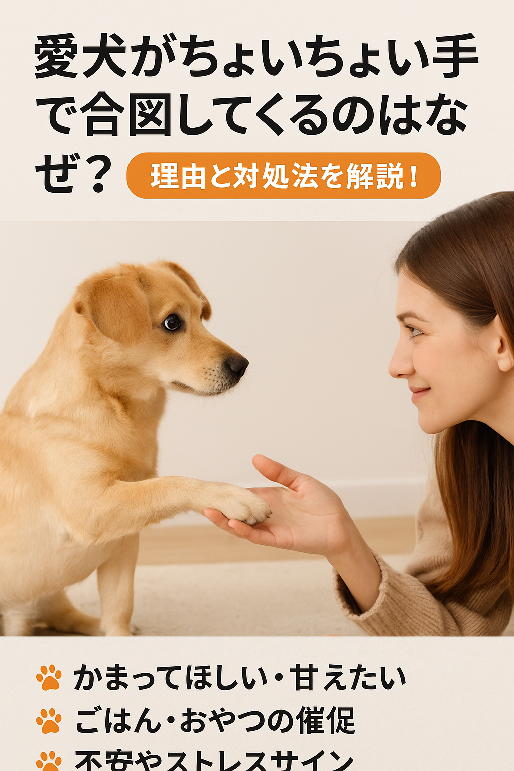 🐶 愛犬がちょいちょい手で合図してくるのはなぜ？理由と対処法を解説！