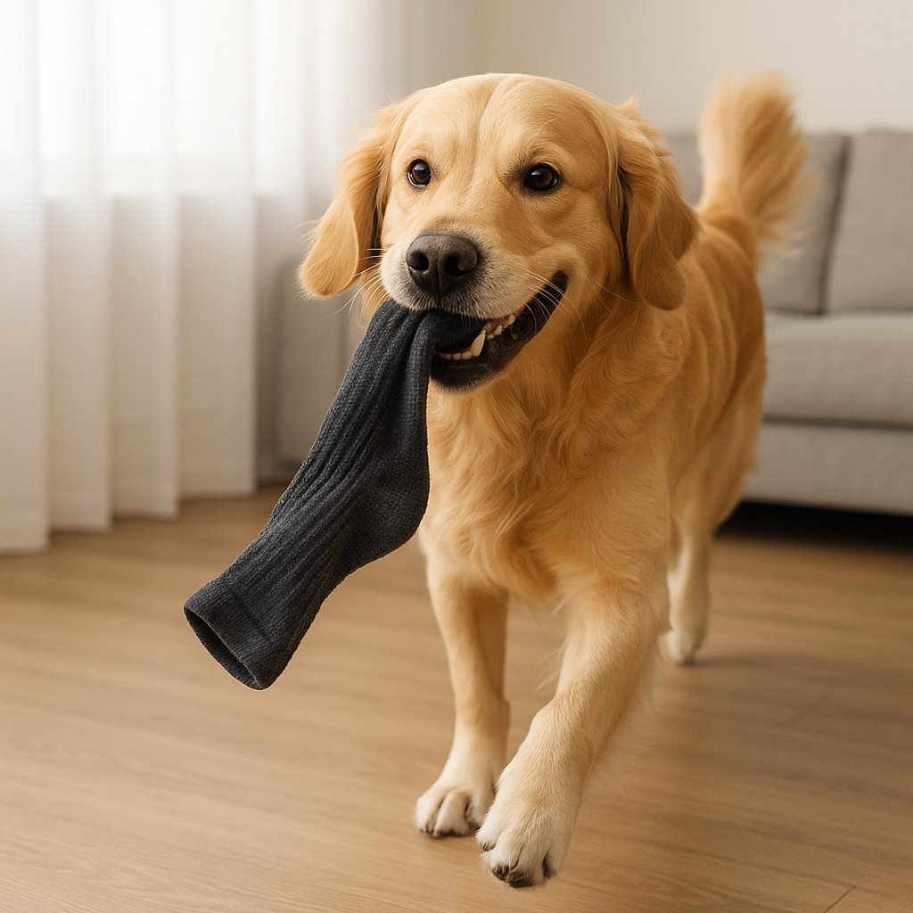 パパの靴下が好きな理由｜犬が靴下に執着する心理と対策